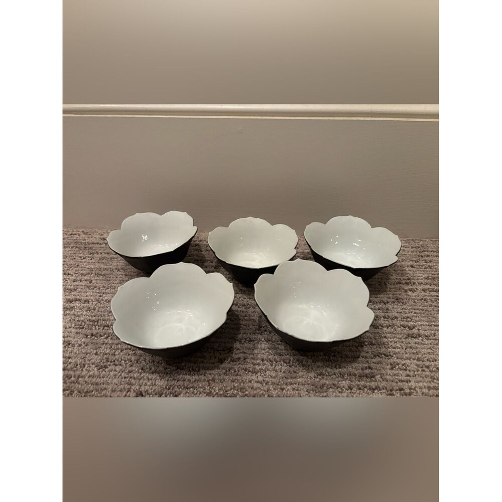 Vintage porcelain Lotus bowls set of 5